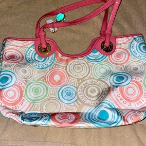 Coach like new multi color tote bag